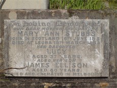 headstone: Mary Clunie  Rookwood Necropolis, NSW, Australia